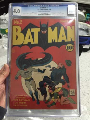 BATMAN 2 Joker  Catwoman 2nd appearanc Golden Age 1940 DC Comics CGC 40