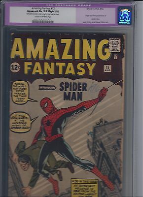 Amazing Fantasy 15 CGC Graded 25 G Origin and 1st appearance of SpiderMan