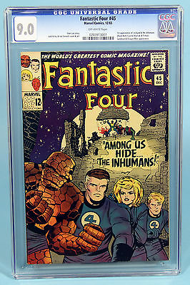FANTASTIC FOUR45 CGC 90 MARVEL 1st INHUMANS Key Issue Stan Lee Jack Kirby