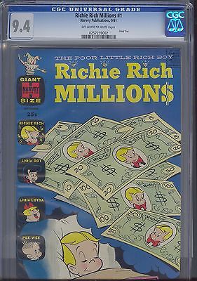 Richie Rich Millions 1 Sep 1961 CGC 94 highest graded   Offwhite to white