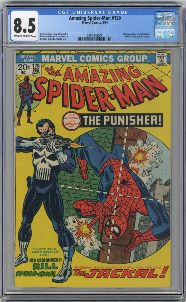 1974 Amazing SpiderMan 129 CGC 85 1st Punisher