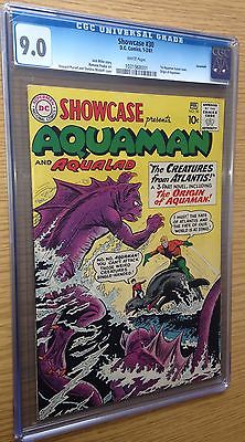 Showcase 30 CGC 90 WHITE PGS DC 1961 1st Silver Age Aquaman  Origin 