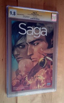 SAGA 1 RRP RETAILER INCENTIVE 500 CGC 98 SS FIONA STAPLES BRIAN K VAUGHAN