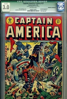 CAPTAIN AMERICA COMICS  37 CGC 30 QUALIFIED