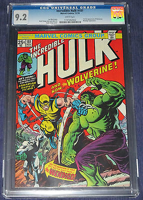 INCREDIBLE HULK 181 CGC 92 First Full Wolverine 1974 Unrestored Holy Grail