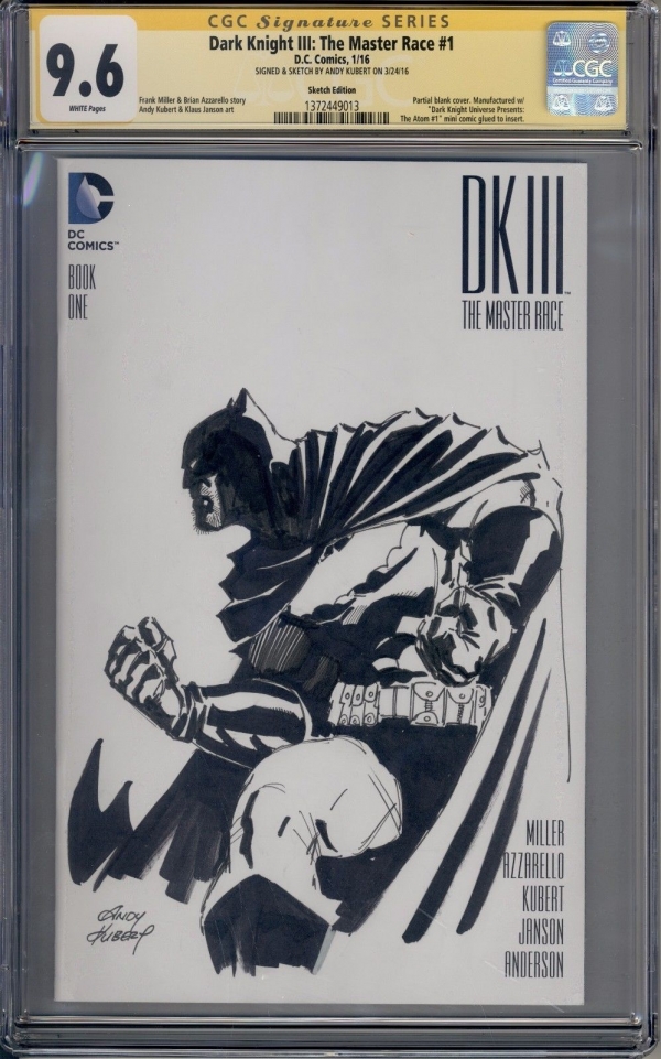 Dark Knight III 1 CGC SS 96 Signed  Sketched Andy Kubert Batman 013