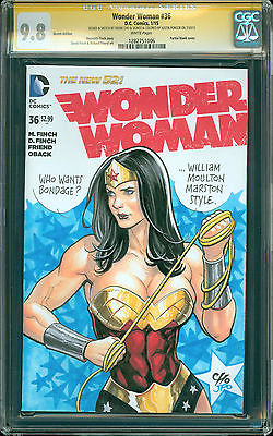 Wonder Woman 36 Blank Sketch Cover CGC SS 98 Original Art by Frank Cho Colored
