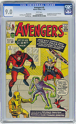 Avengers 2 CGC 90 WHITE 1st Space Phantom Hulk Thor Kirby Marvel Silver Age