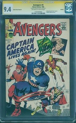 Avengers 4 CGC SS 94 Stan Lee Signed Jack Kirby 1st Silver Age Captain America