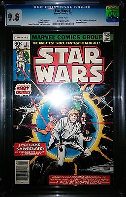 STAR WARS 1 CGC 98 NMMT White Pages Newstand variant Marvel July 1977 WP