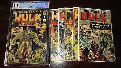 Incredible Hulk 1 CGC 15 FRGD 2 3 4 5  6  Rare UK Editions 