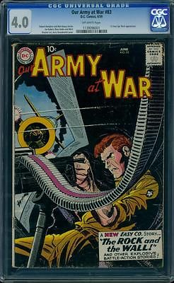 Our Army At War 83 cgc 40 OW 1st Appearance Sgt Rock Silver Age DC Key LK
