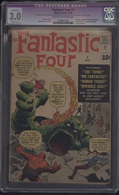 Marvel Comics THE FANTASTIC FOUR 1 111961 1st APP Fantastic 4 Mole Man CGC 30