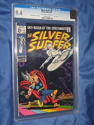 SILVER SURFER 4 CGC 94 Unrestored Silver Age Key THOR vs SURFER Avengers