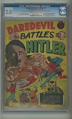 Daredevil Battles Hitler 1 CGC 20 COW p aka Daredevil 1 1941 c04410