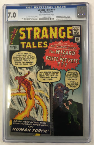 CGC 70 STRANGE TALES 110 1ST DOCTOR STRANGE 1960S HUMAN TORCH MARVEL COMICS