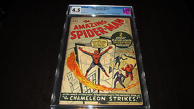 Amazing SpiderMan 1 Marvel 1963 CGC 45 1st appearance of Jameson  Chameleon