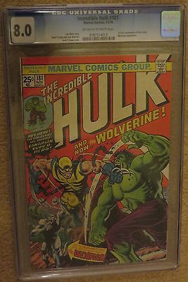 Incredible Hulk 181 CGC 80 OWWhite Pages 1st Appearance Wolverine
