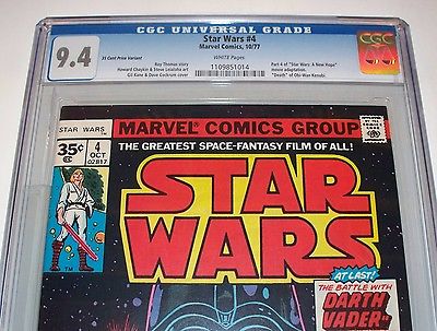 CGC 94 STAR WARS 4 Rare 35 Cent Price Variant from Oct1977 with White Pages