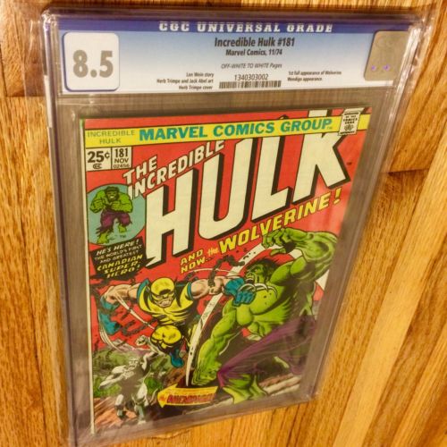 INCREDIBLE HULK 181 CGC 85 Very Fine 1ST Appearance of WOLVERINE MEGA KEY