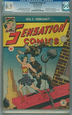 Sensation Comics 2 CGC 65 FN OW DC 1942 Wonder Woman Only 3 Copies Higher