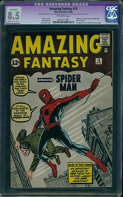 Amazing Fantasy 15 CGC 85 OW R Silver Age Key Marvel Comic 1st Spidey LK