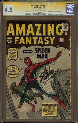 Amazing Fantasy CGC 45 SS Signed by Stan Lee 1st Appearance of SpiderMan 