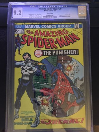 The Amazing SpiderMan 129 CGC 92 White Feb 1974 Marvel 1st App Punisher