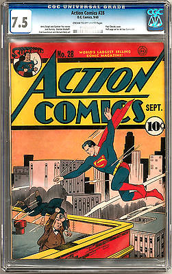 Action Comics 28 CGC 75 Golden Age Superman Paul Cassidy Cover