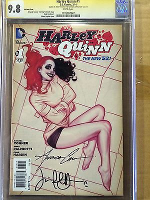 Harley Quinn  1 CGC 98  125 Adam Hughes Variant Signed Conner and Palmiotti