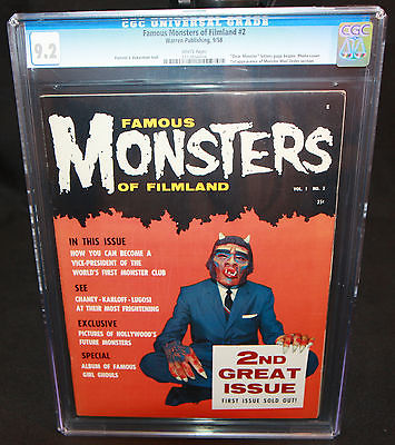 Famous Monsters of Filmland 2  Highest Graded Ever for Sale  CGC 92  1958