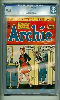 ARCHIE 25 CGC 94 1947 HIGHEST GRADED WHITE PAGES