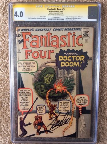 Fantastic Four 5 Cgc 1st Dr Doom Signed By Stan Lee