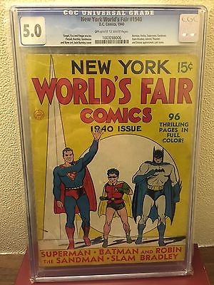 NEW YORK WORLDS FAIR 1940 CGC 50 OWW 1ST BATMAN  SUPERMAN COVER SCARCE