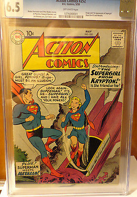 ACTION 252 CGC65 1ST APP SUPERGIRL AND 1ST METALLO 1959 SILVER AGE MEGA KEY