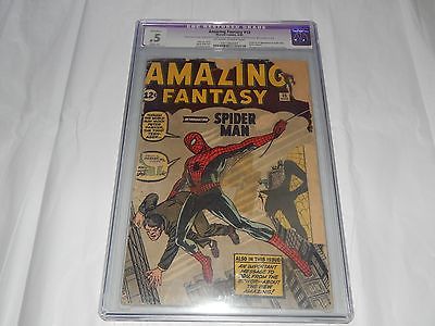 SPIDERMANS First Appearance Amazing Fantasy 15 CGC 5 Restored Cond NO RESERVE