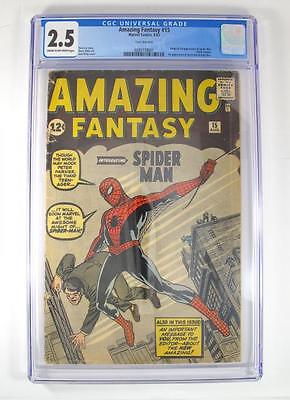 Rare 1962 Amazing Fantasy 15 Marvel SpiderMan Comic Stan Lee CGC Graded 25