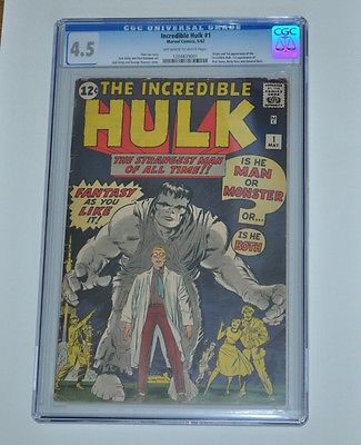 The Incredible Hulk 1   CGC 45 offWhite to White pages    1962 Silver age Key