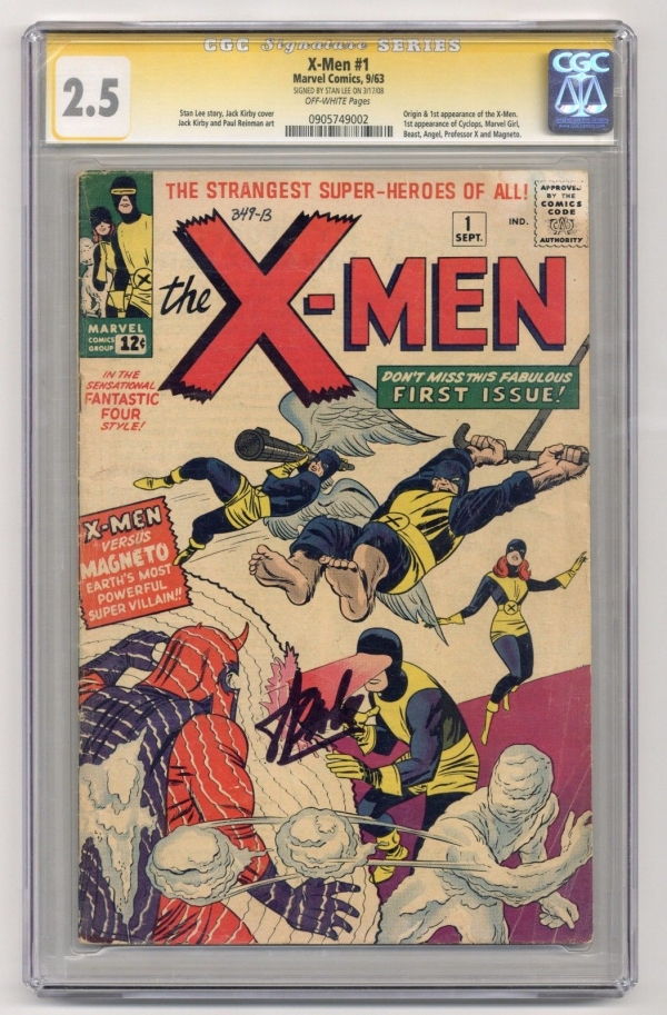 XMen 1  CGC 25 SS  OW Pages  Signed by Stan Lee  Marvel