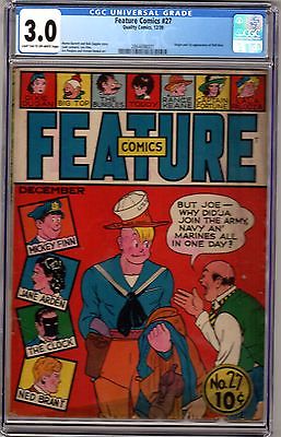 Feature Comics 27 CGC 30 Origin  1st app Dollman by Will Eisner and Lou Fine