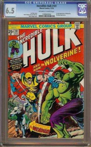 Incredible Hulk 181 CGC 65 OWW  1st Wolverine  Looks 80 Best Looking 65