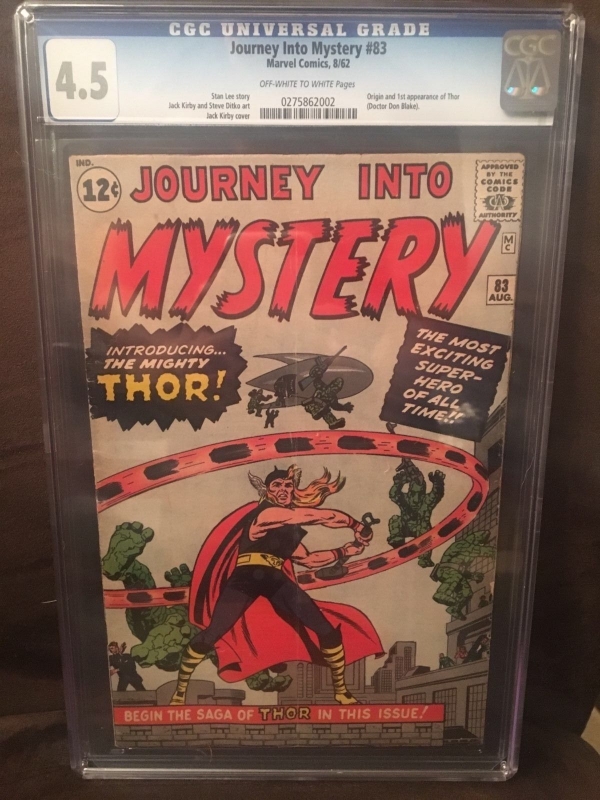 Journey Into Mystery 83 CGC 45 OWW 1st Appearance of Thor Lee Kirby Ditko