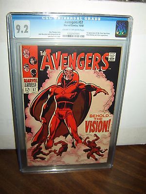 Avengers 57 CGC 92 COW p 1st SA VISION Ultron 1968 Marvel id 15345