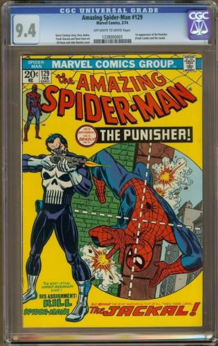 Amazing SpiderMan 129 CGC 94 OWW 1st Punisher Frank Castle Beautiful Copy