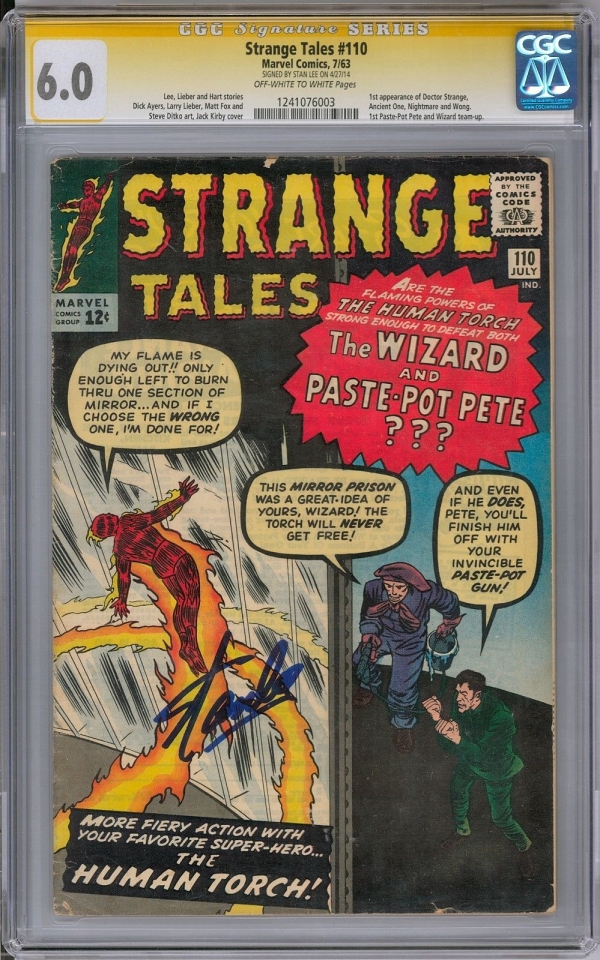 Strange Tales 110 CGC 60 Stan Lee Signature Series OWW 1st Doctor Strange