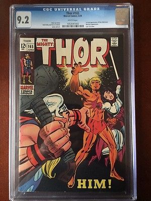 THOR 165 CGC 92 WHITE PAGES 1ST WARLOCK KEY