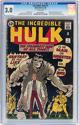 INCREDIBLE HULK 1 CGC 30 BLUE LABEL GRADED COMIC BOOK