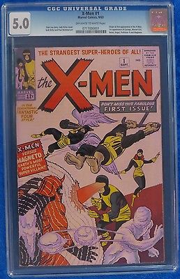 The XMEN 1 CGC 50 1963 MARVEL origin 1st MAGNETO CYCLOPS ICEMAN BEAST PROF X