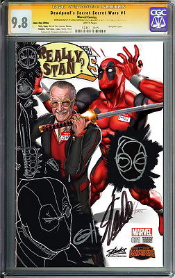 Deadpools Secret Wars 1 CGC SS 98 REMARKED by Greg Horn with STAN LEE doodle 