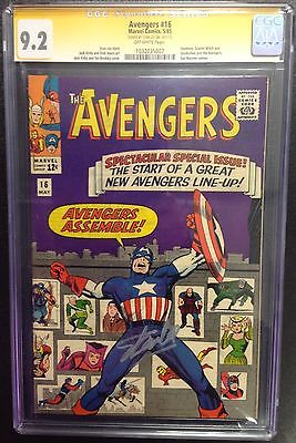 1965 Avengers Assemble 16 Signed By Stan Lee CGC 92 SS Captain America Movie 